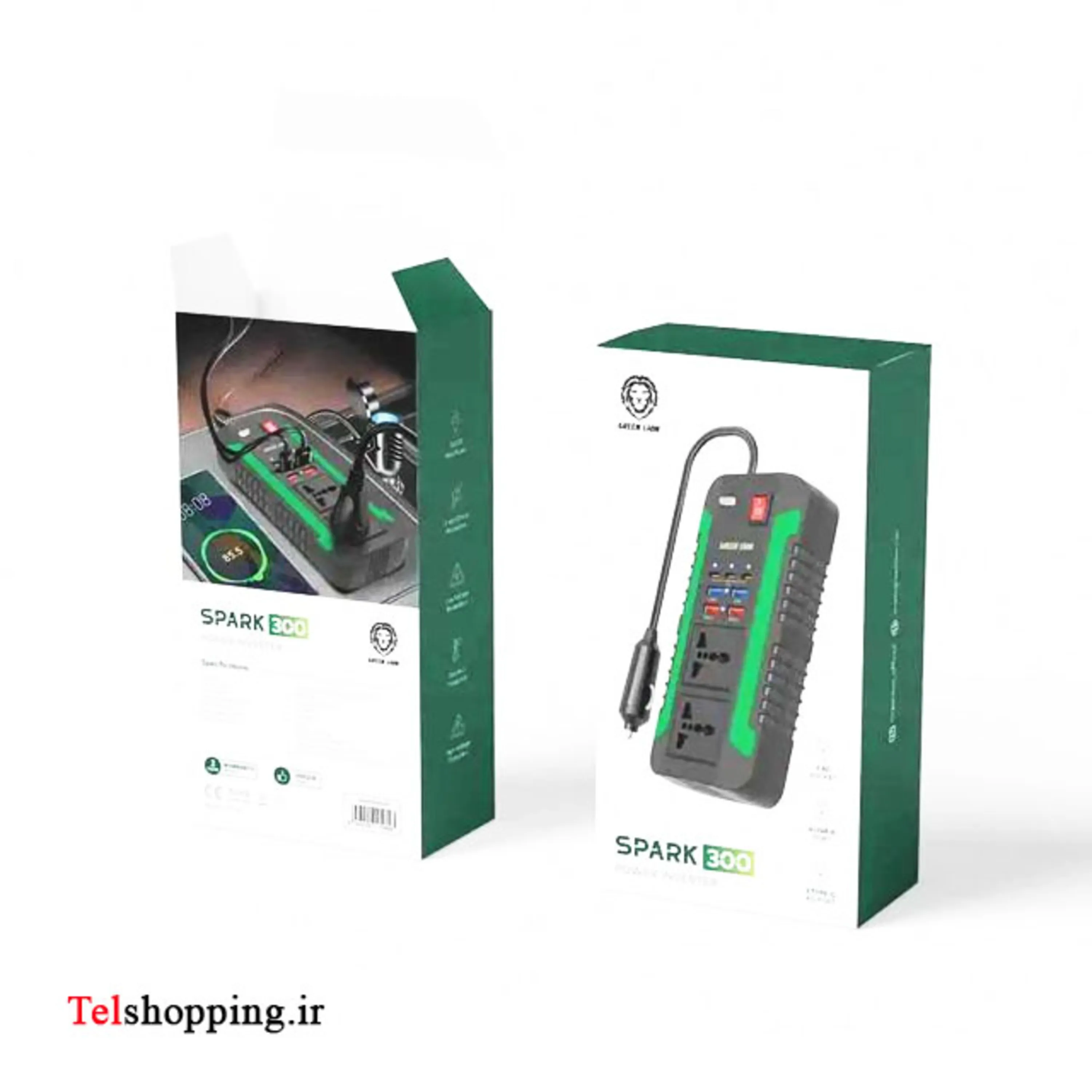 مبدل برق خودرو گرین لاین مدل Spark 300